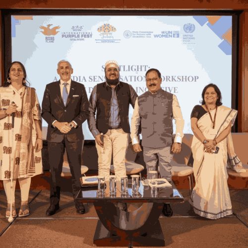 Shri Subhash Phal Dessai, Minister for Empowerment for Persons with Disabilities, Shri Taha Haaziq, Secretary, Goa State Commission for Persons with Disabilities, Shombi Sharp, UN Resident Coordinator, India,Ms. Richa Shanker, Deputy Director General, Department of Empowerment of Persons with Disabilities, Ministry of Social Justice and Empowerment Government of India, and Ms Nidhi Goyal