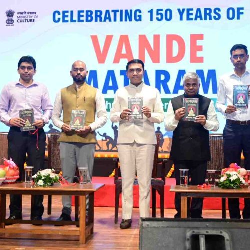 Chief Minister Dr. Pramod Sawant inaugurated the year-long commemoration of the 150th of the song ‘Vande Mataram’ at a function at Kala Academy