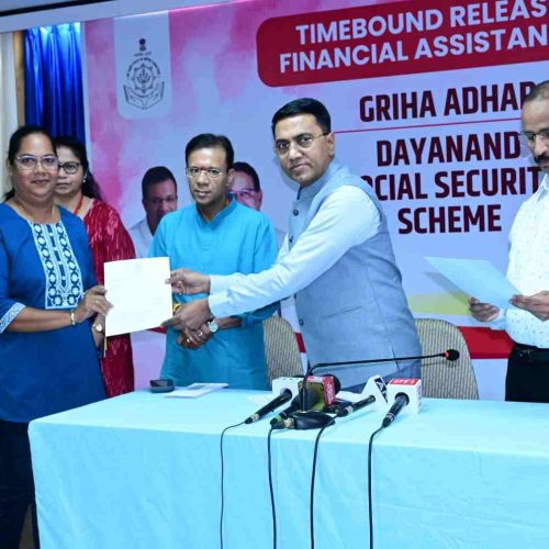 Chief Minister Dr. Pramod Sawant declared that assistance under the Griha Aadhar and Dayanand Social Security Schemes will be credited by the 10th of every month without any delays