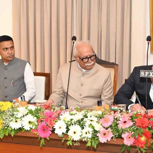 Governor of Goa, Shri Pusapati Ashok Gajapathi Raju administered the oath of office of Lokayukta, Goa to Justice (Retd) Sandeep K. Shinde at Raj Bhavan