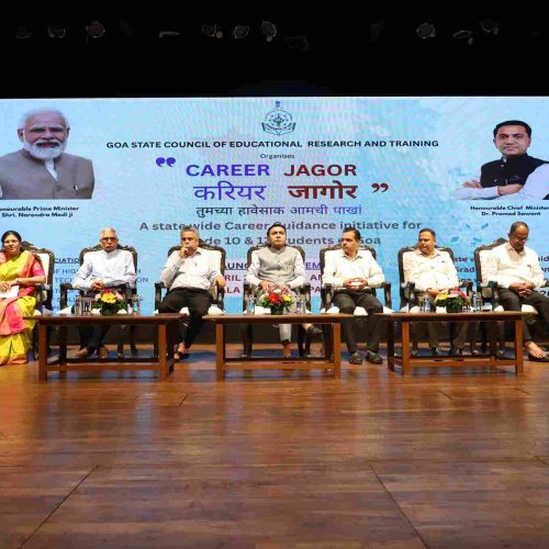 The statewide career guidance initiative Career Jagor for students of Classes 10 and 12 launched at Kala Academy, Panaji.